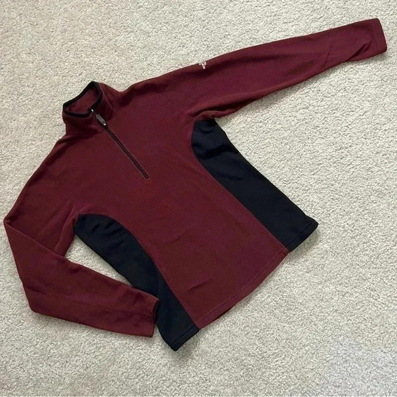 The North Face Woman 1/4 Zip Polartec Fleece Pullover Sweater Maroon Size Medium - Picture 1 of 15